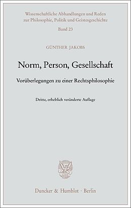 Kartonierter Einband Norm, Person, Gesellschaft. von Günther Jakobs