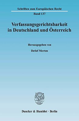 Kartonierter Einband Verfassungsgerichtsbarkeit in Deutschland und Österreich. von 