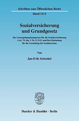 Kartonierter Einband Sozialversicherung und Grundgesetz. von Jan-Erik Schenkel