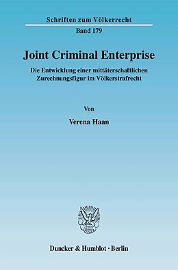 Kartonierter Einband Joint Criminal Enterprise. von Verena Haan