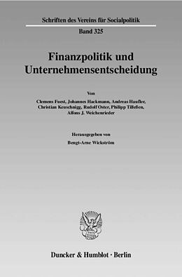 Kartonierter Einband Finanzpolitik und Unternehmensentscheidung. von 