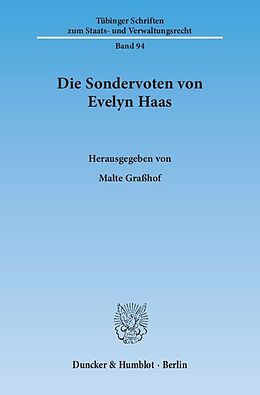 Kartonierter Einband Die Sondervoten von Evelyn Haas. von 