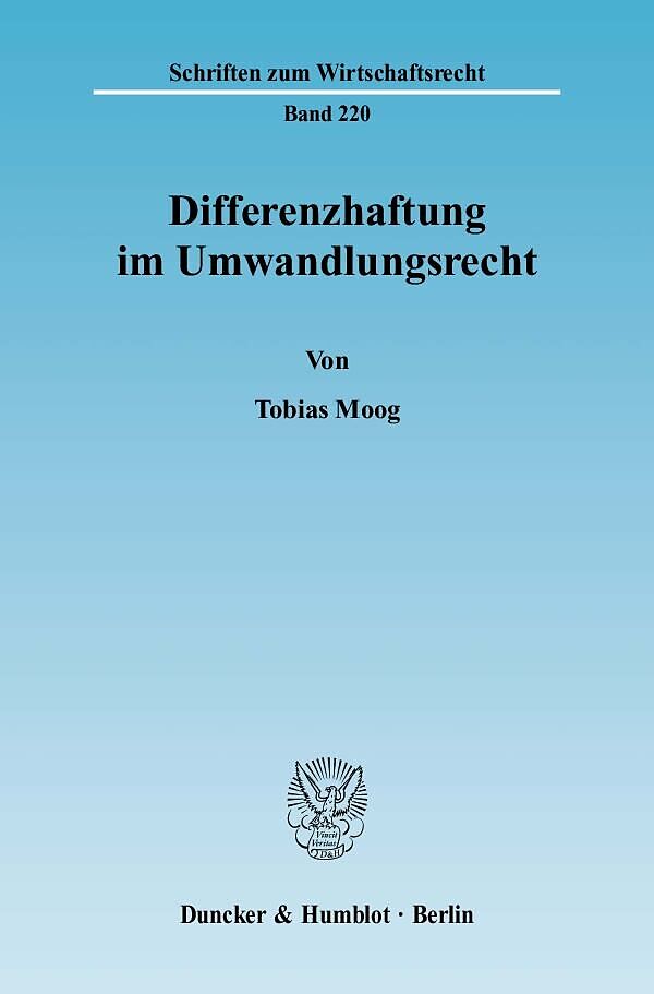 Differenzhaftung im Umwandlungsrecht.