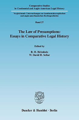 Kartonierter Einband The Law of Presumptions: Essays in Comparative Legal History von 