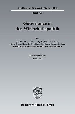 Kartonierter Einband Governance in der Wirtschaftspolitik. von 