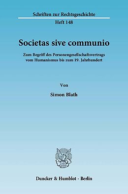 Kartonierter Einband Societas sive communio. von Simon Blath