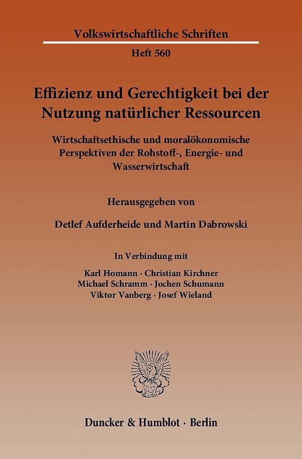 Effizienz und Gerechtigkeit bei der Nutzung natürlicher Ressourcen.