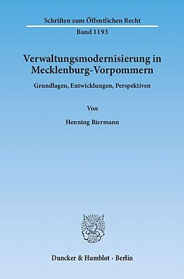 Kartonierter Einband Verwaltungsmodernisierung in Mecklenburg-Vorpommern. von Henning Biermann