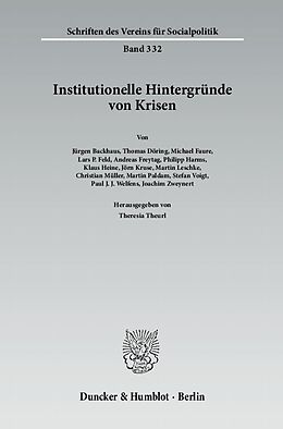Kartonierter Einband Institutionelle Hintergründe von Krisen. von 