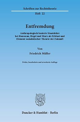 Kartonierter Einband Entfremdung. von Friedrich Müller