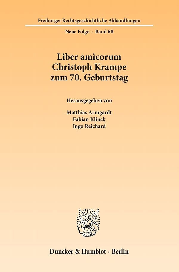 Liber amicorum Christoph Krampe zum 70. Geburtstag.