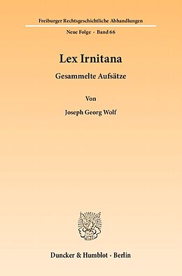 Kartonierter Einband Lex Irnitana. von Joseph Georg Wolf