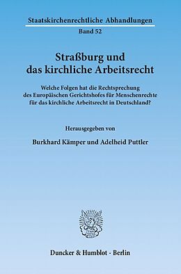 Kartonierter Einband Straßburg und das kirchliche Arbeitsrecht. von 
