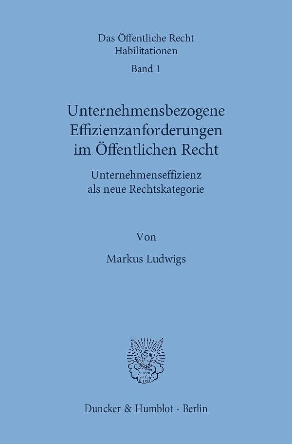 Unternehmensbezogene Effizienzanforderungen im Öffentlichen Recht.