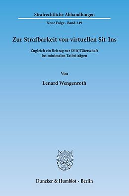Kartonierter Einband Zur Strafbarkeit von virtuellen Sit-Ins. von Lenard Wengenroth