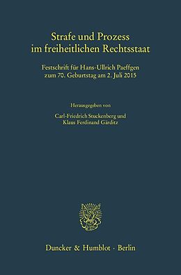 Leinen-Einband Strafe und Prozess im freiheitlichen Rechtsstaat. von 