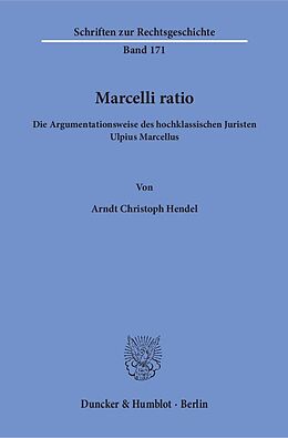 Kartonierter Einband Marcelli ratio. von Arndt Christoph Hendel