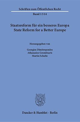 Kartonierter Einband Staatsreform für ein besseres Europa - State Reform for a Better Europe. von 