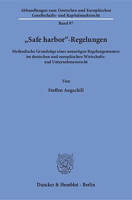 Kartonierter Einband "Safe harbor"-Regelungen. von Steffen Augschill