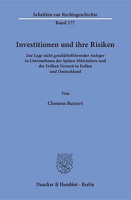 Kartonierter Einband Investitionen und ihre Risiken. von Clemens Butzert