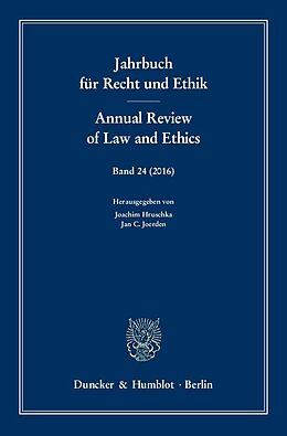 Kartonierter Einband Jahrbuch für Recht und Ethik - Annual Review of Law and Ethics. von 
