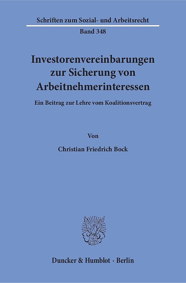 Investorenvereinbarungen zur Sicherung von Arbeitnehmerinteressen.