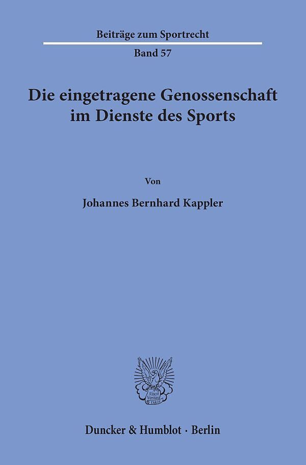 Die eingetragene Genossenschaft im Dienste des Sports.