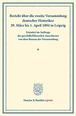 Kartonierter Einband Bericht über die zweite Versammlung deutscher Historiker. von 