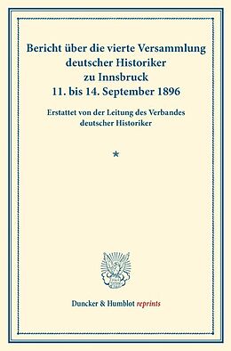 Kartonierter Einband Bericht über die vierte Versammlung deutscher Historiker von 