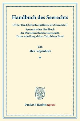 Kartonierter Einband Handbuch des Seerechts. von Max Pappenheim