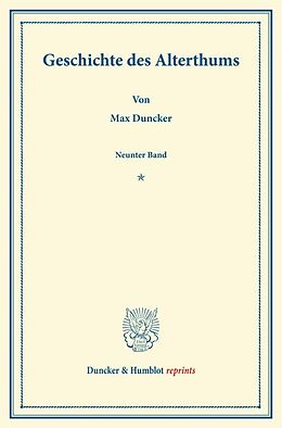 Kartonierter Einband Geschichte des Alterthums. von Max Duncker