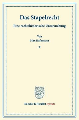 Kartonierter Einband Das Stapelrecht. von Max Hafemann