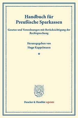 Kartonierter Einband Handbuch für Preußische Sparkassen. von 