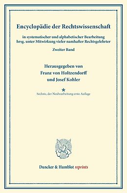 Kartonierter Einband Encyklopädie der Rechtswissenschaft von 