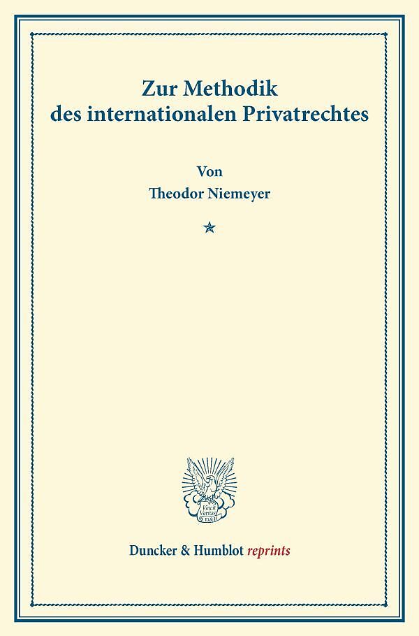 Zur Methodik des internationalen Privatrechtes.