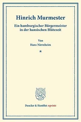 Kartonierter Einband Hinrich Murmester. von Hans Nirrnheim