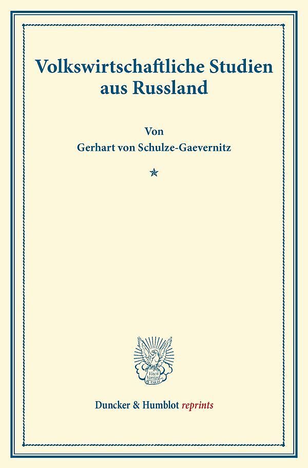 Volkswirtschaftliche Studien aus Rußland.