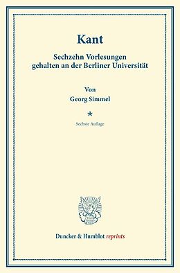 Kartonierter Einband Kant. von Georg Simmel