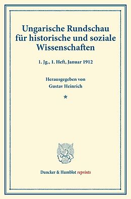 Kartonierter Einband Ungarische Rundschau für historische und soziale Wissenschaften. von 