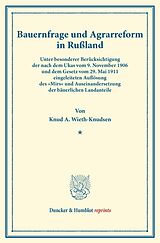 Kartonierter Einband Bauernfrage und Agrarreform in Rußland. von Knud A. Wieth-Knudsen