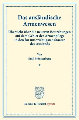 Kartonierter Einband Das ausländische Armenwesen. von Emil Münsterberg