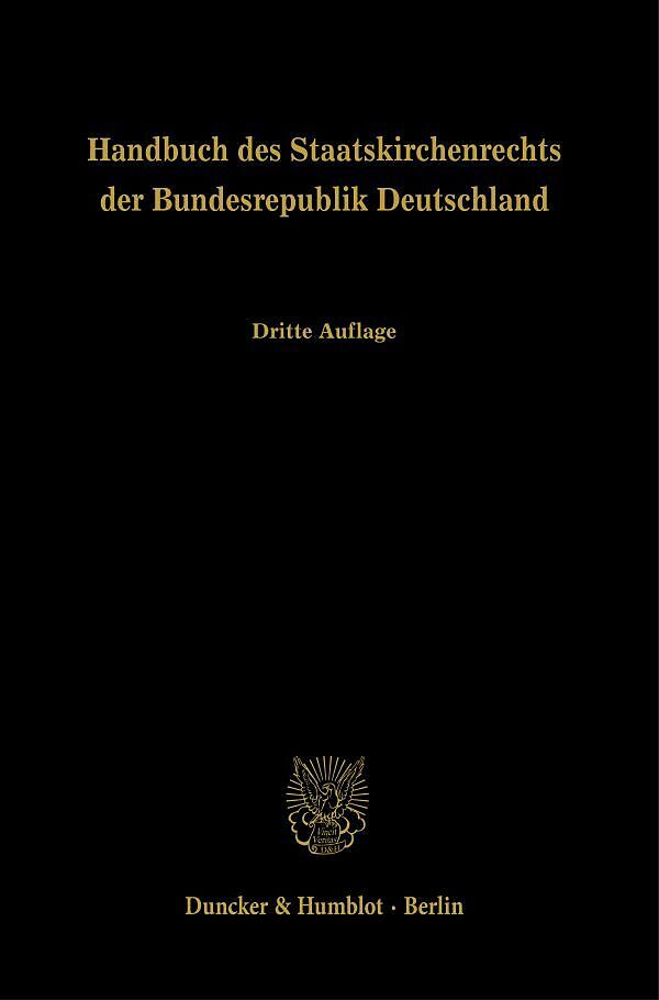 Handbuch des Staatskirchenrechts der Bundesrepublik Deutschland.