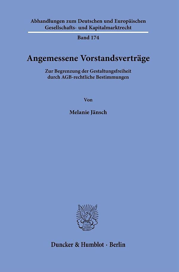 Angemessene Vorstandsverträge.