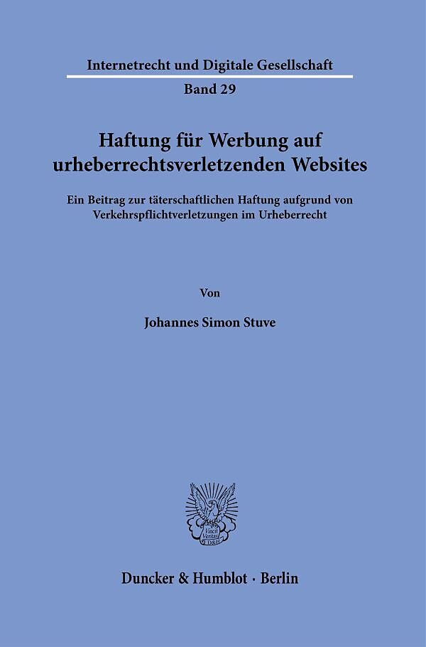 Haftung für Werbung auf urheberrechtsverletzenden Websites.