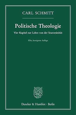 Kartonierter Einband Politische Theologie. von Carl Schmitt