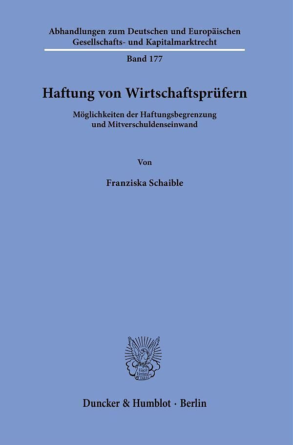 Haftung von Wirtschaftsprüfern.