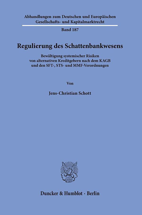 Regulierung des Schattenbankwesens.