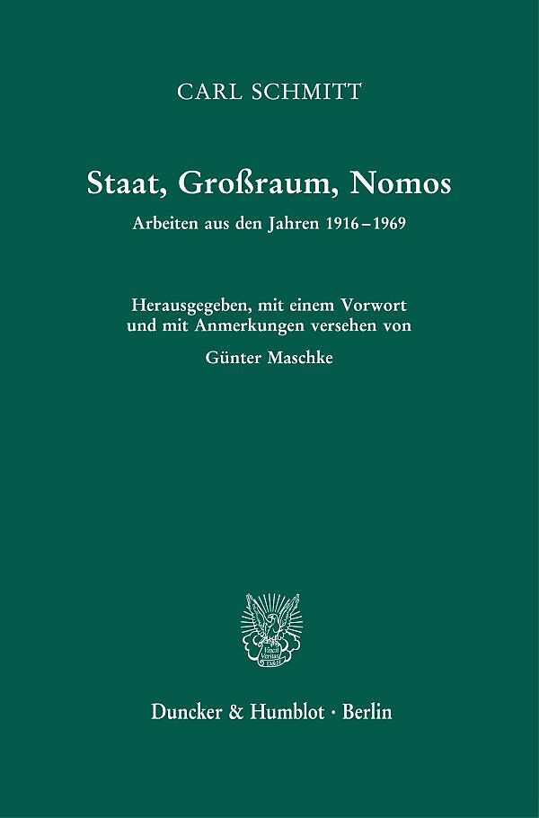 Staat, Großraum, Nomos.