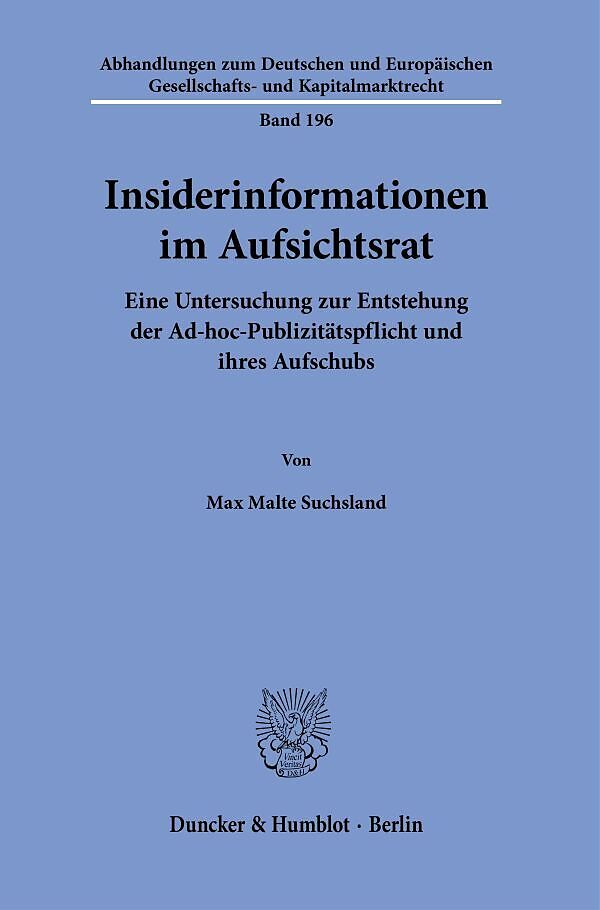 Insiderinformationen im Aufsichtsrat.