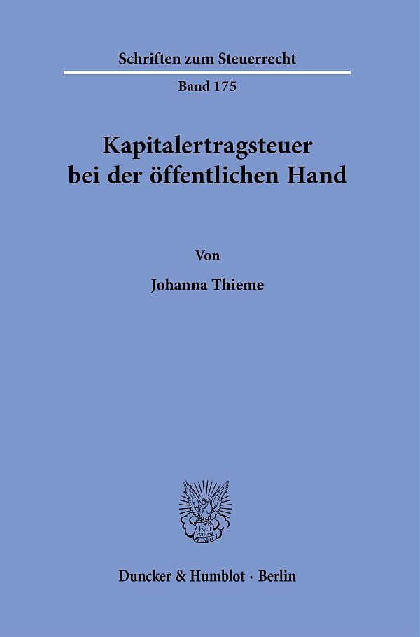 Kapitalertragsteuer bei der öffentlichen Hand.